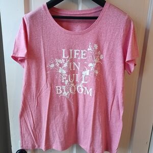 St. John's Bay Pink 'Life in Full Bloom' Tee